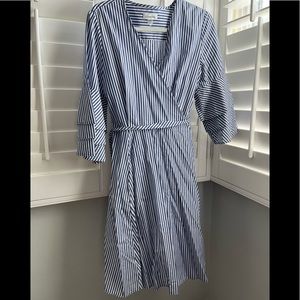 Calvin Klein Nautical Stiped Blue Dress